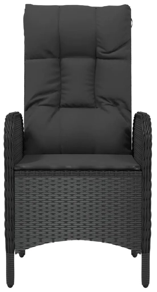 Cadeiras de exterior 2 pcs vime PE preto