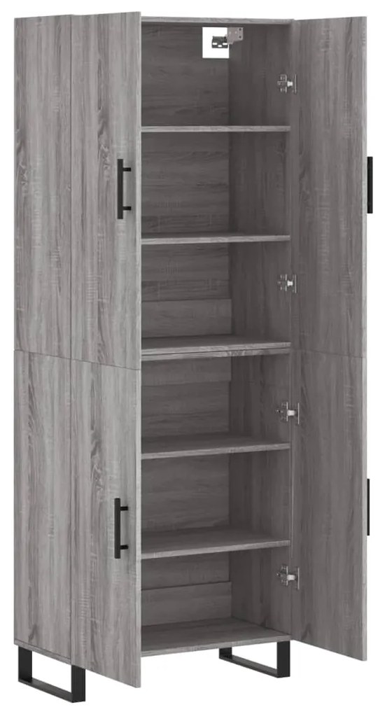 Armário alto 69,5x34x180 cm derivados de madeira sonoma cinza