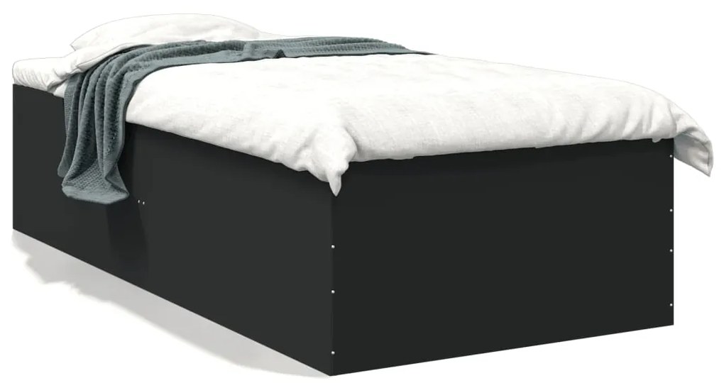 Estrutura de cama 90x200 cm derivados de madeira preto