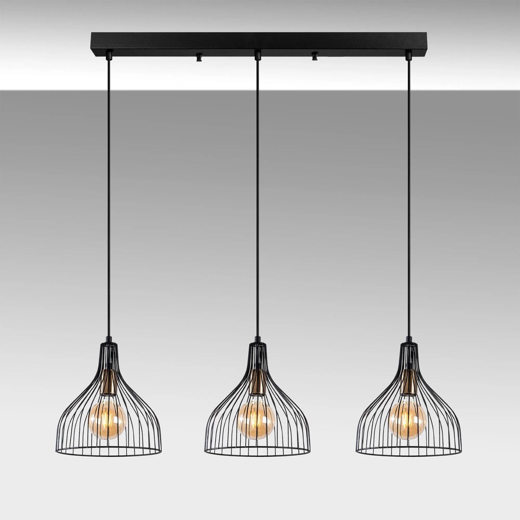 Candeeiro de Teto Cafu – Preto Antigo – 94 x 25 x 121 cm