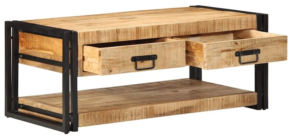 Mesa de centro 90x50x38 cm madeira de mangueira áspera maciça