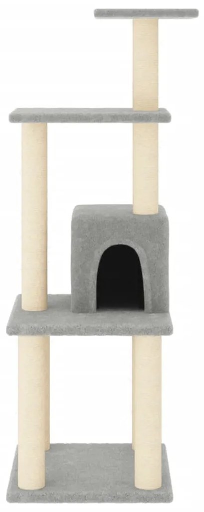 Árvore p/ gatos c/ postes arranhadores sisal 105 cm cinza-claro