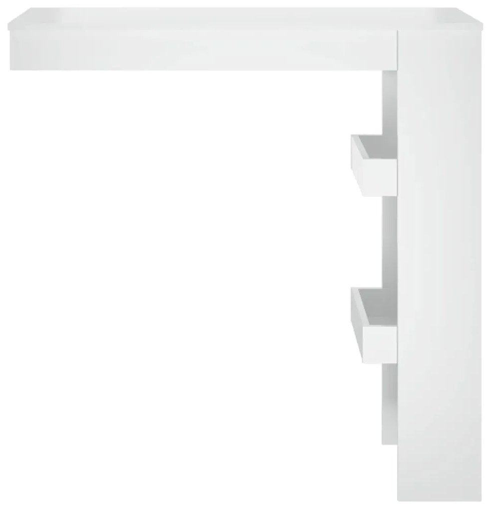 Mesa bar parede 102x45x103,5cm derivados madeira branco brilh.