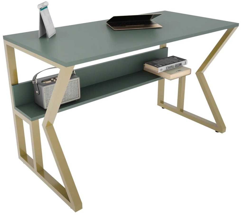 Secretária Wake – Verde Dourado – 120x72,8x60 cm