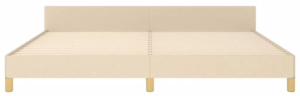Estrutura de cama sem colchão 200x200 cm tecido cor creme