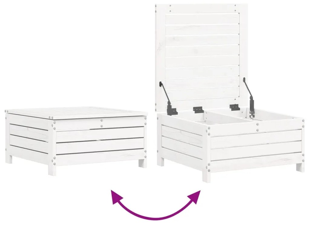 9 pcs conjunto sofás de jardim madeira de pinho maciço branco