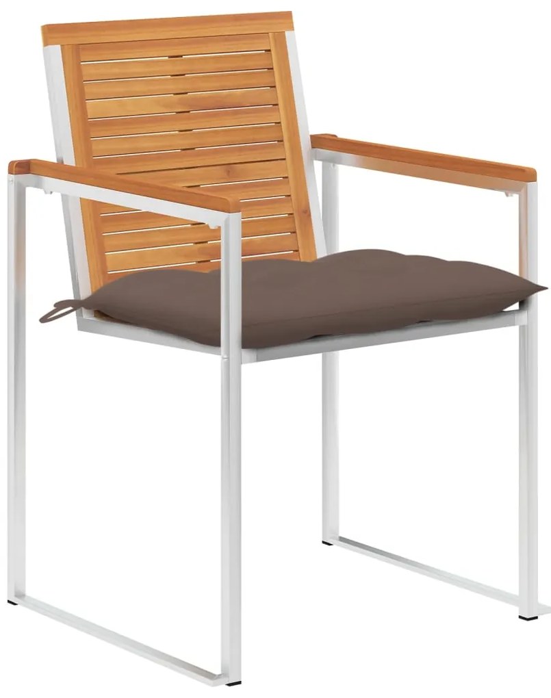 Cadeiras de jardim c/ almofadões 4 pcs madeira de acácia maciça