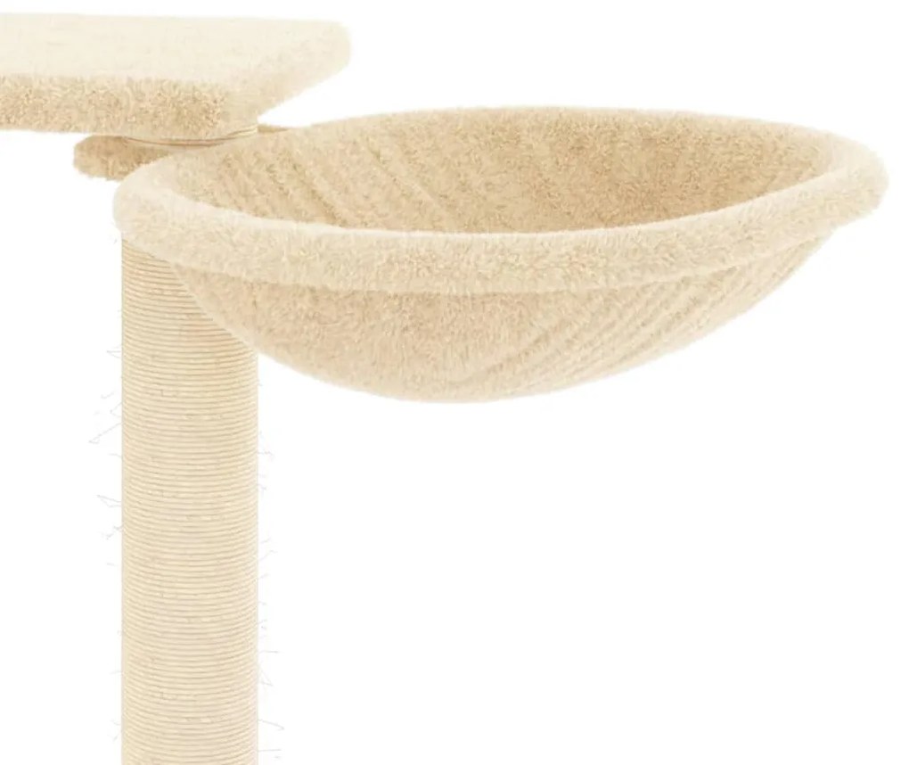 Árvore para gatos c/ postes arranhadores 82 cm cor creme