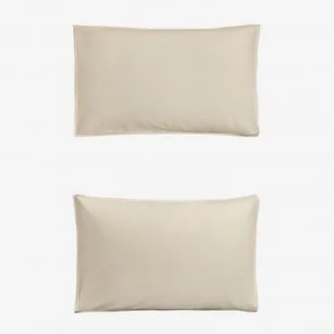 Conjunto De 2 Fronhas De Linho 160g/m² Sorana Beige Semoline & 50 X 75 Cm - Sklum