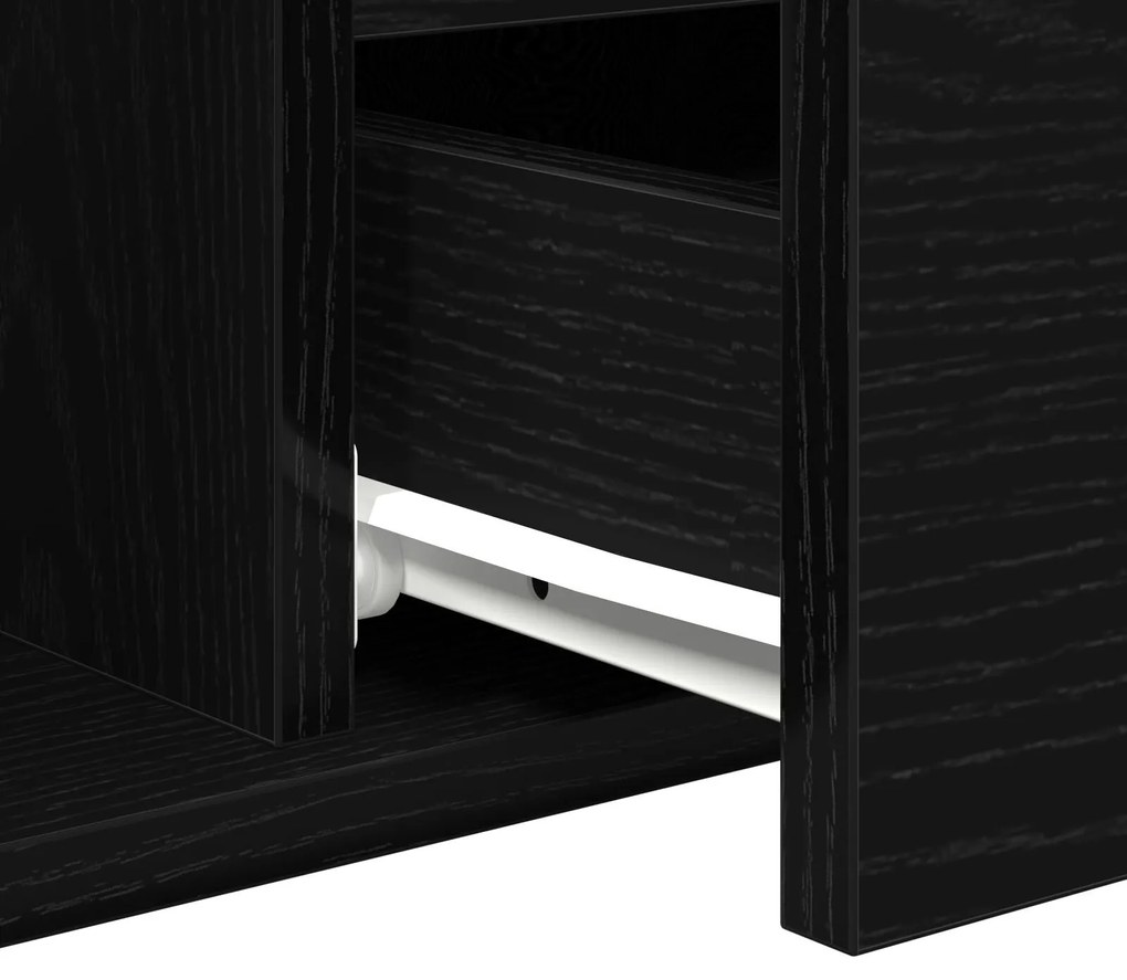 Mesa de Centro vidaXL Preto Carvalho 90x49x45 cm Madeira de Engenharia