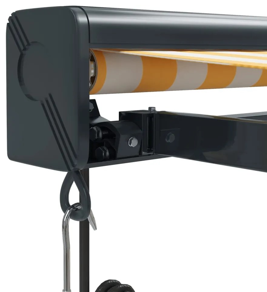 Toldo retrátil 4,5x3 m tecido e alumínio amarelo e branco