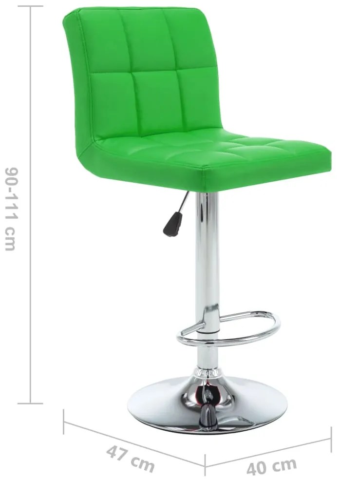 Bancos de bar 2 pcs couro artificial verde
