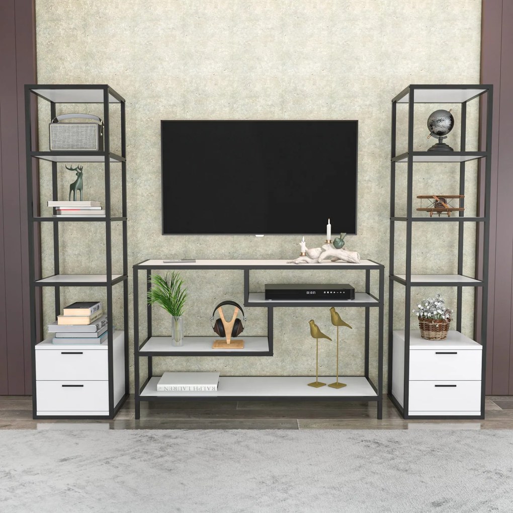 Unidade TV Robbins – Preto e Branco – 198 cm x 39 cm x 160 cm