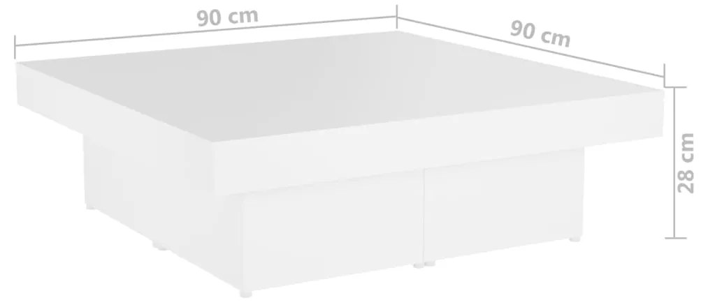 Mesa de centro 90x90x28 cm contraplacado branco