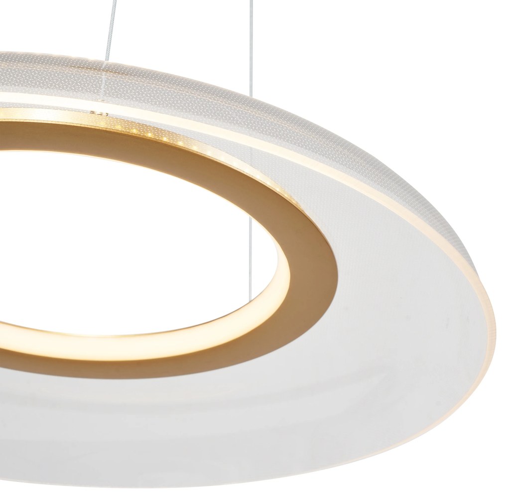 LED Candeeiro suspenso de design dourado e transparente com 3 níveis de regulação - Scacrylic Design