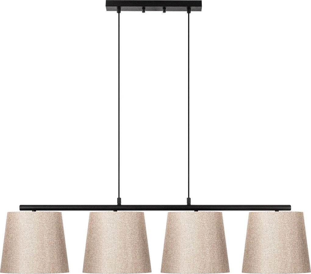 Candeeiro de Teto Varlik – Preto e Bege – 148 x 25 cm