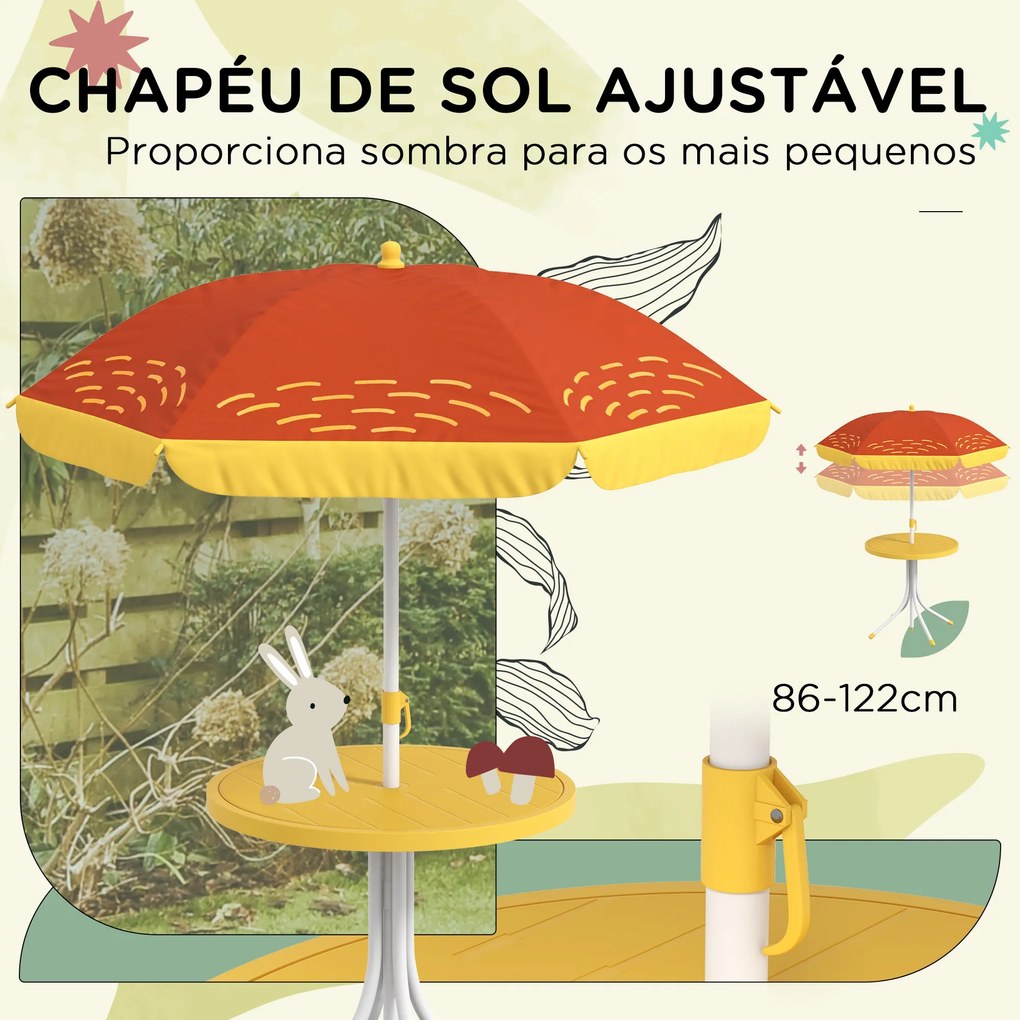 Conjunto Infantil de Mesa e Cadeiras de Exterior Conjunto de 2 Cadeira