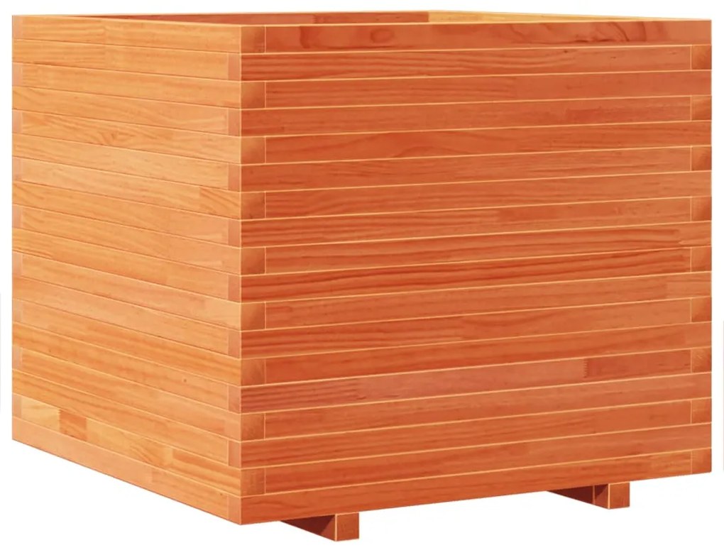 Vaso/floreira de jardim 80x80x72 cm pinho maciço castanho mel