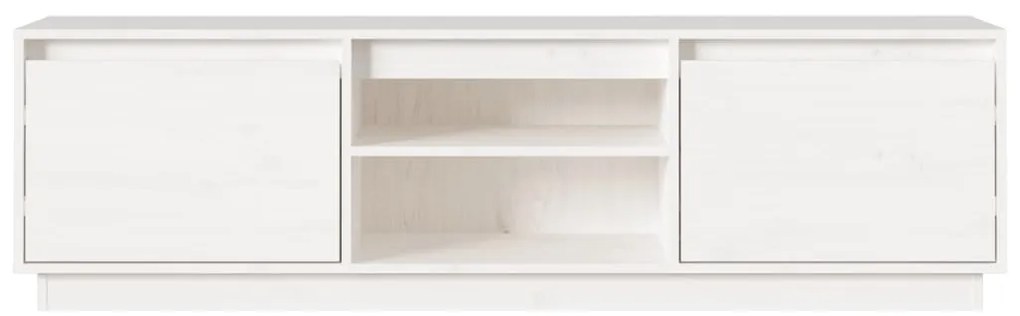 Móvel de TV 140x35x40 cm madeira de pinho maciça branco