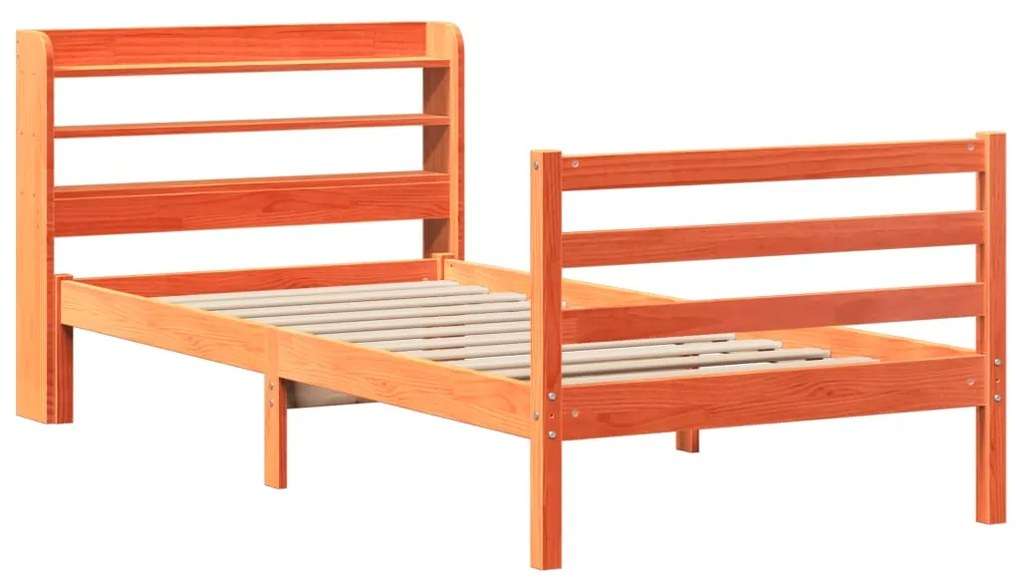Cama sem colchão 90x200 cm pinho maciço castanho-mel