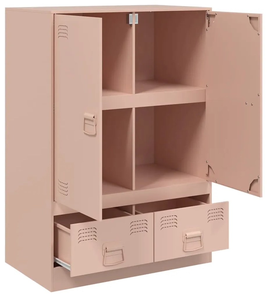 Aparador alto 67x39x95 cm aço rosa