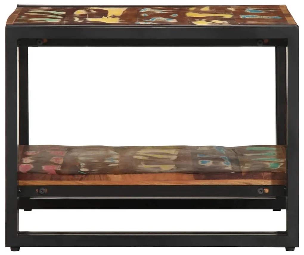 Mesa de centro multicor 50x50x38 cm madeira maciça recuperada