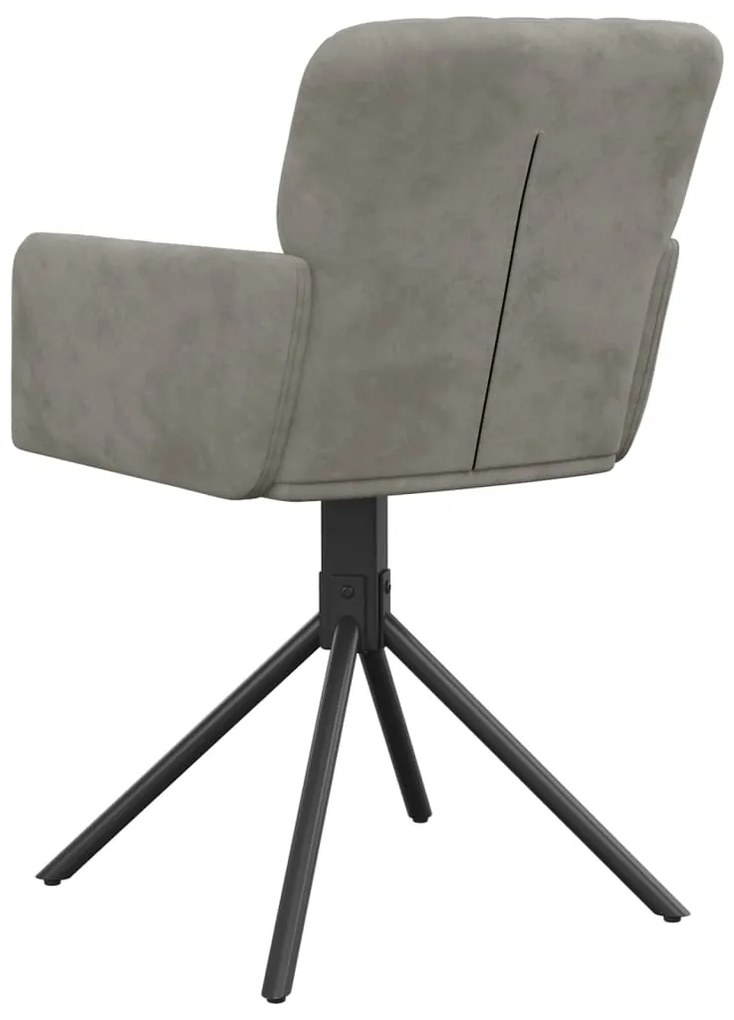 Cadeiras de jantar giratórias 2 pcs veludo cinzento-claro