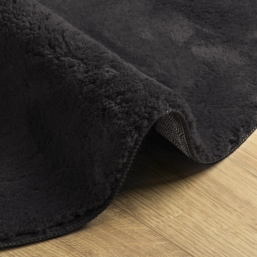 Tapete vidaXL "HUARTE" Preto 100x200 cm Oval