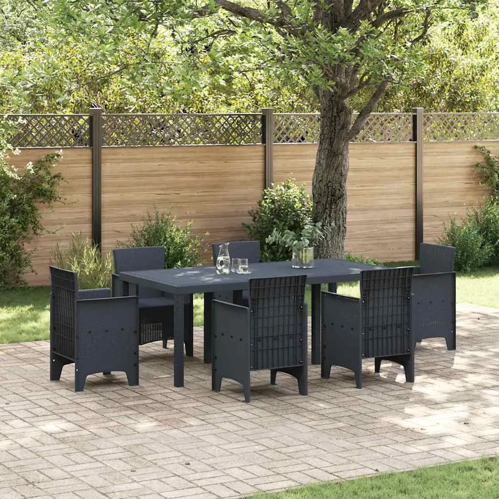 vidaXL Mesa de Jantar para Jardim Antracite 200 x 100 x 73 cm vime PE