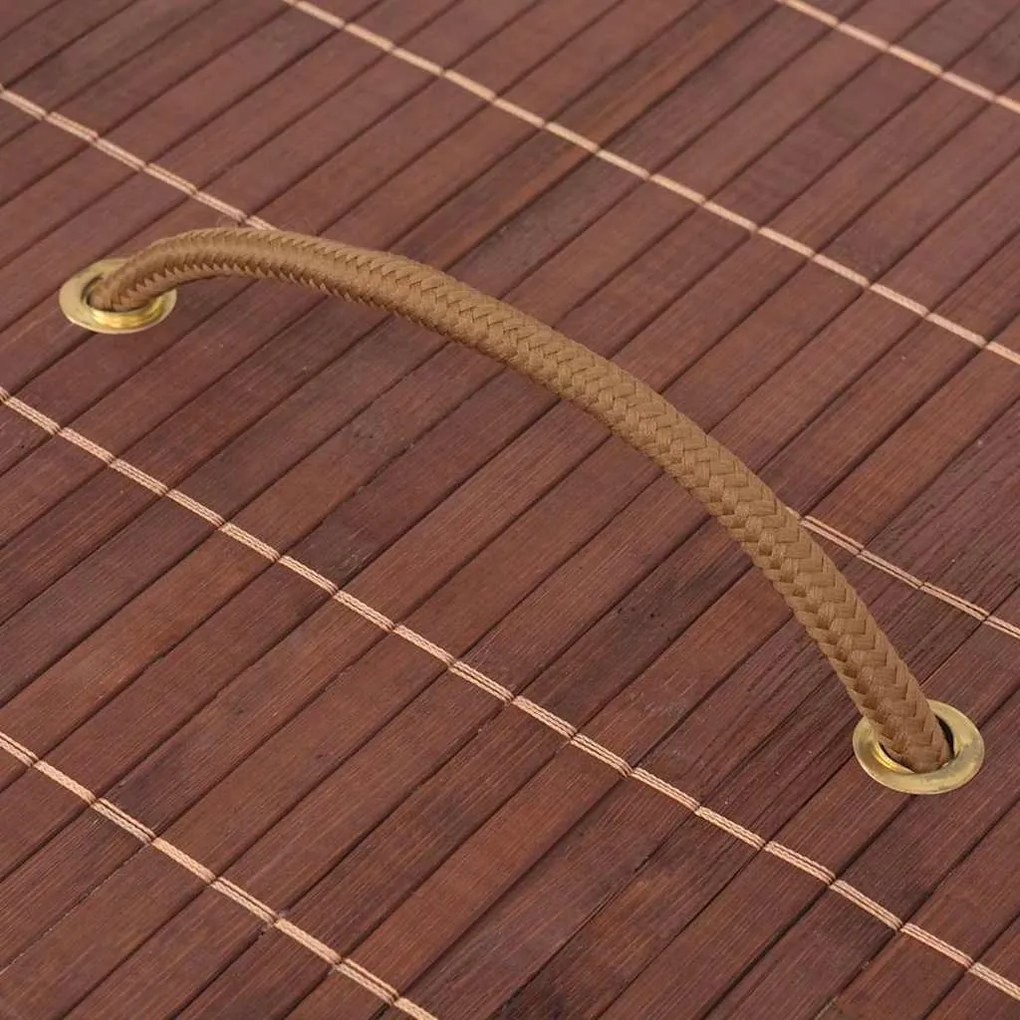 Cesto oval para roupa suja bambu castanho