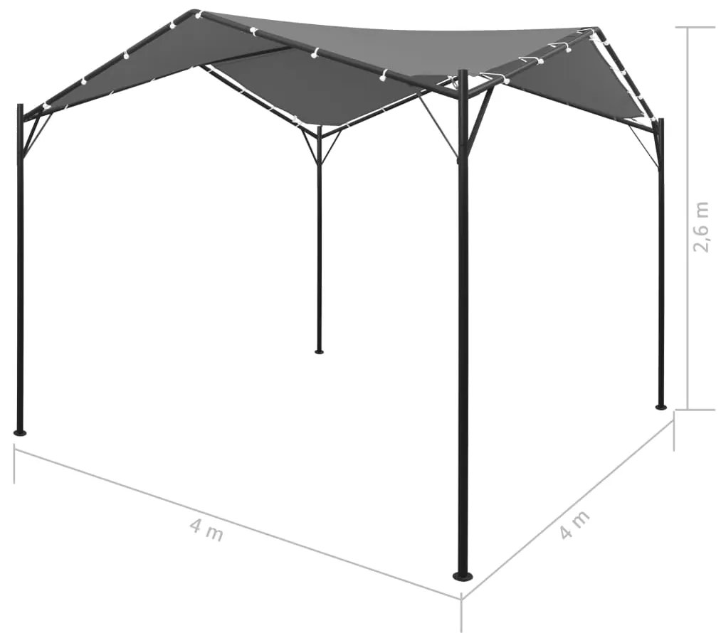 Gazebo 4x4 m antracite