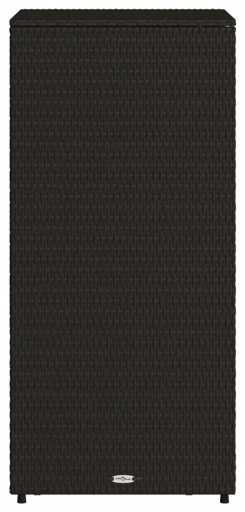 Armário de arrumação para jardim 50x55x115 cm vime PE preto