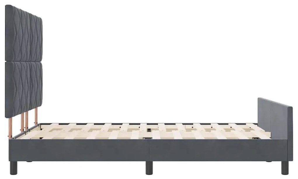 Cama de Veludo Cinza Escuro vidaXL 140x190 cm