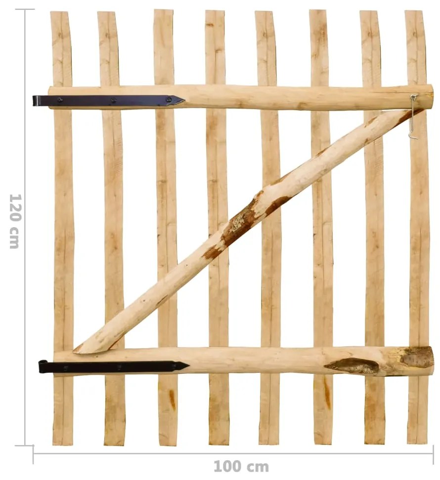 Portão para cerca 1 pc 100x120 cm madeira de aveleira