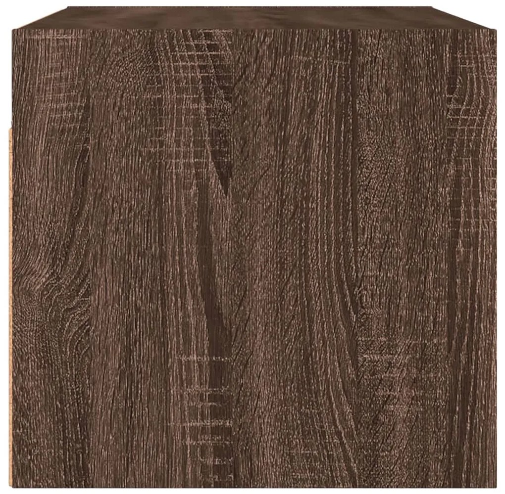 Armário parede c/ portas vidro 68,5x37x35 cm carvalho castanho
