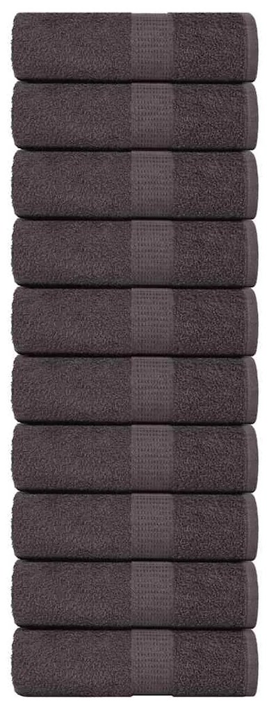 vidaXL Toalhas de bidé FROGN 10 pcs 30x50 cm 360 g/m² antracite