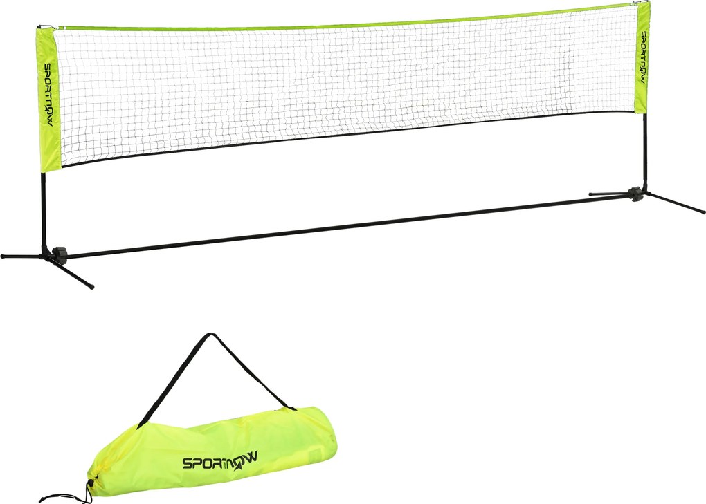 Rede de Badminton Portátil, 420 x 103 x 155 cm, Altura Ajustável, Preto