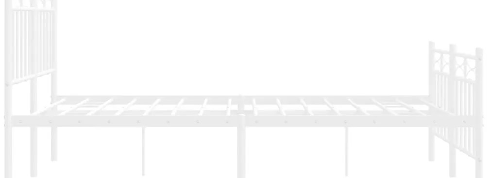 Estrutura de cama com cabeceira e pés 120x200 cm metal branco
