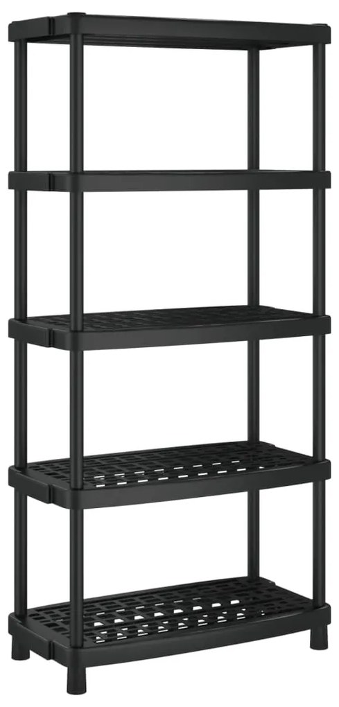 Estante arrumação c/ 5 prateleiras 93,5x45,5x194,5 cm PP preto