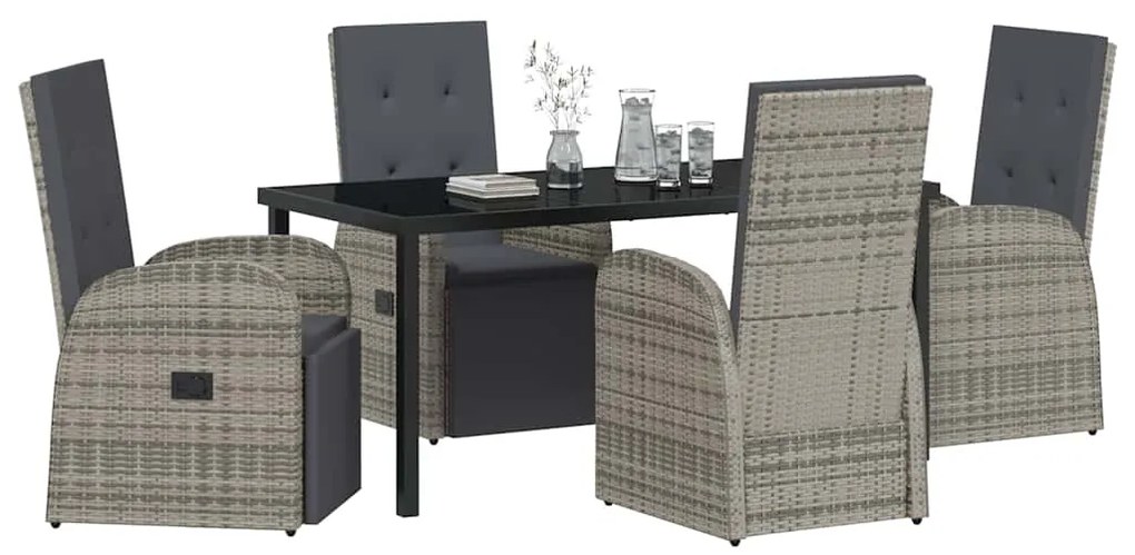 Conjunto de Jantar de Jardim 5 pcs Cinzento 160 x 80 x 73 cm