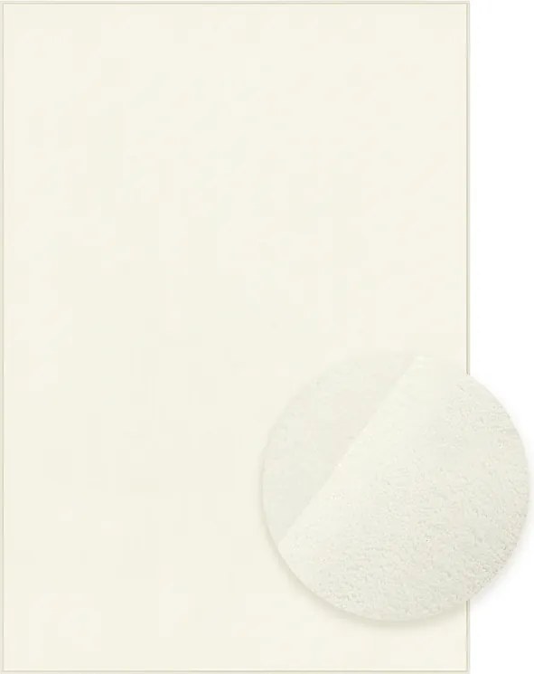Tapete para sala de estar antiderrapante 160 x 230 cm Branco creme