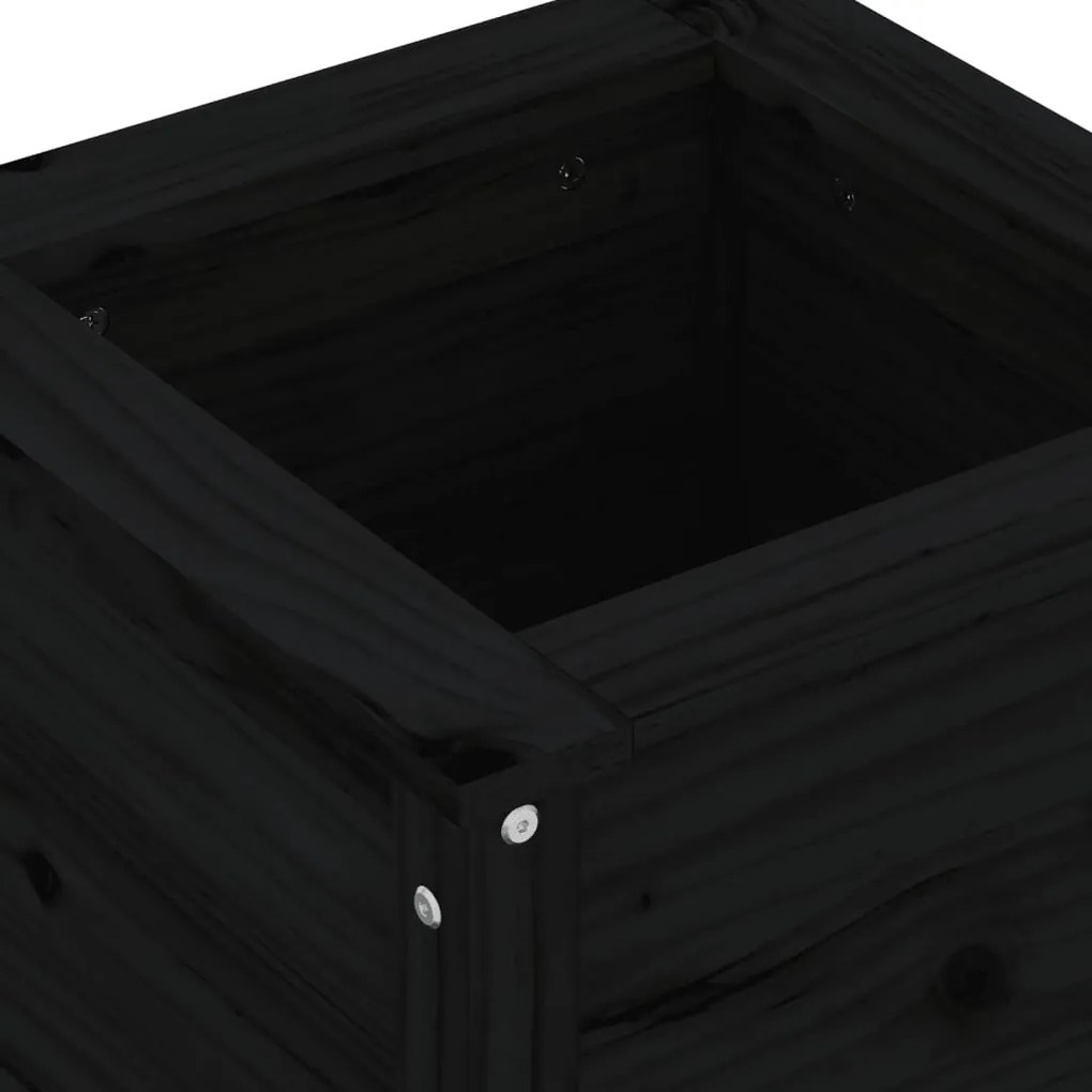 Vaso/floreira de jardim 40x40x39 cm pinho maciço preto