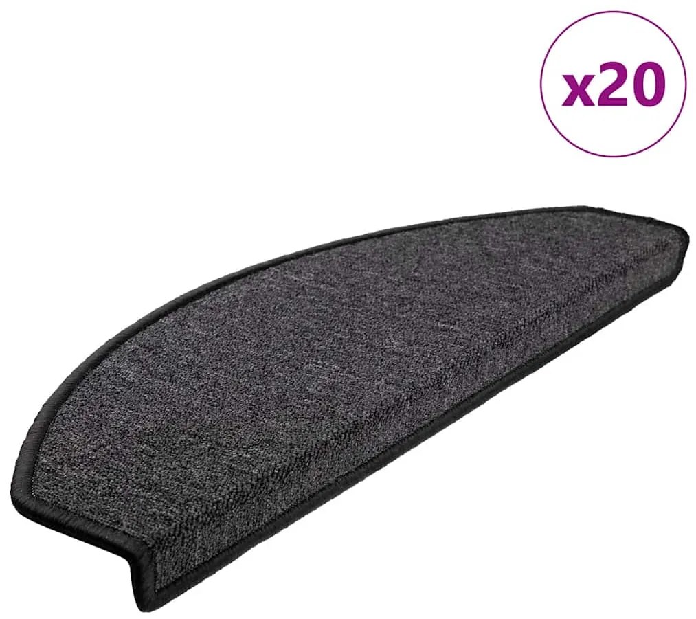 vidaXL Tapetes de escada 20 pcs 65x24x4 cm antracite