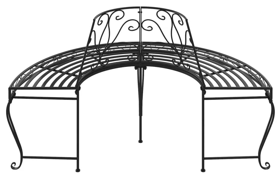 Banco de árvore semicircular 2 pcs Ø160 cm aço preto