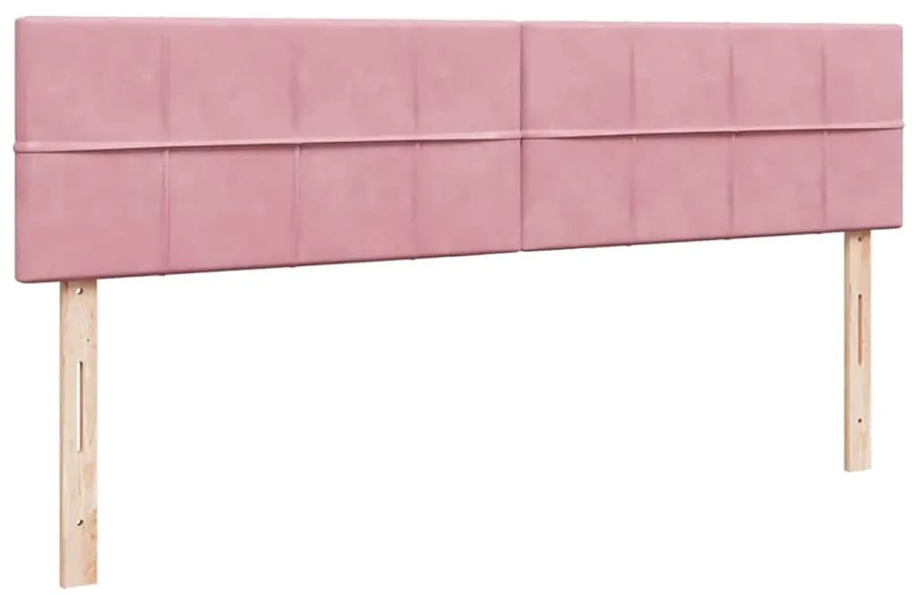 Estrutura de cama otomana com colchões 180x200 cm veludo rosa