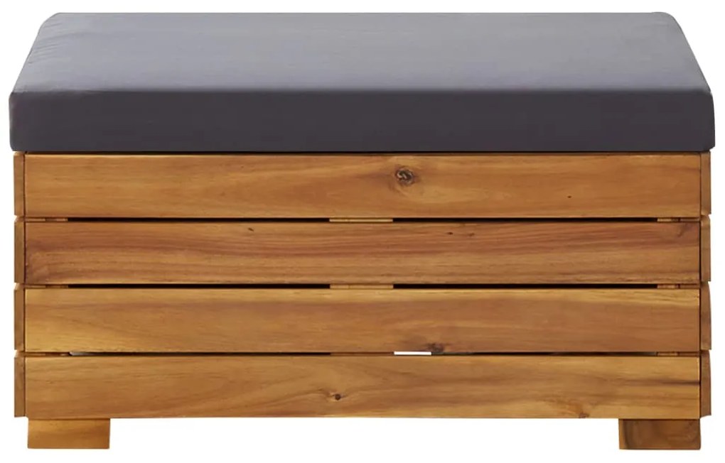 8 pcs conjunto lounge jardim c/ almofadões acácia cinza-escuro