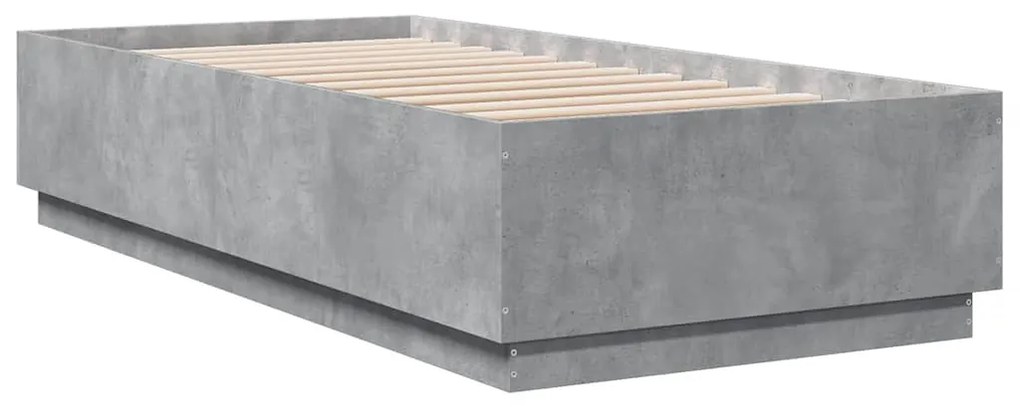Estrutura de cama 100x200 cm derivados de madeira cinza sonoma