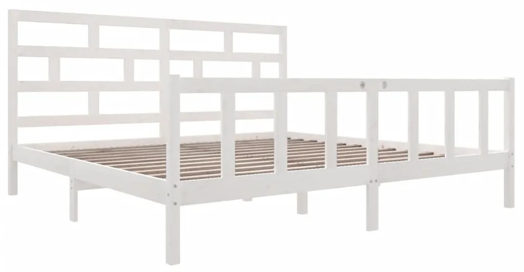 Estrutura de cama super king 180x200 cm pinho maciço branco