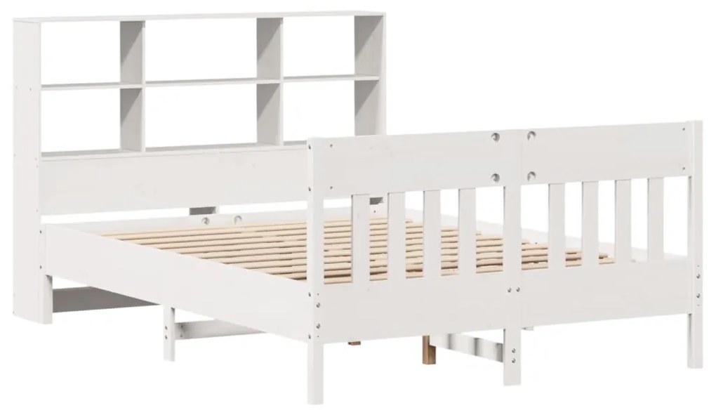 Cama sem colchão 135x190 cm madeira de pinho maciça branco