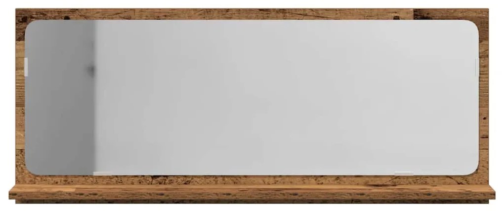 Espelho de Casa de Banho vidaXL de Madeira Antiga 90x10,5x37 cm em Com